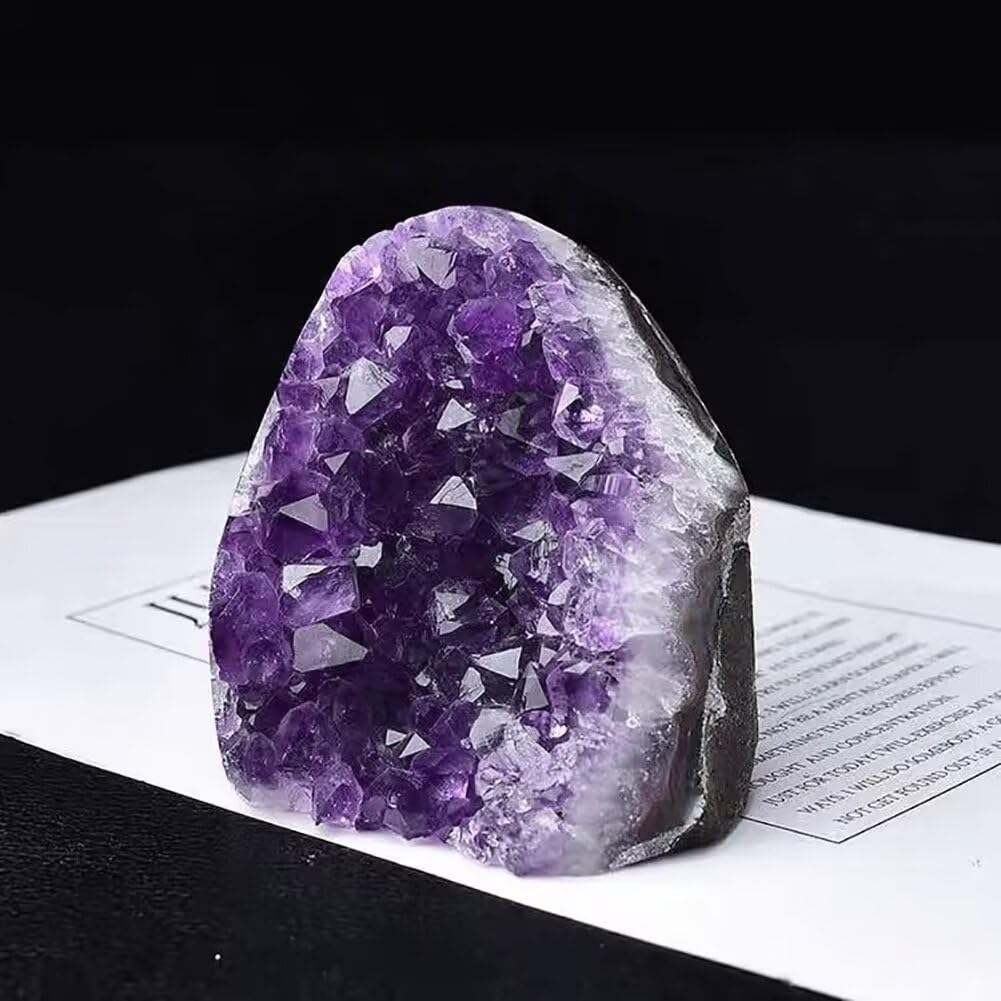 Large Amethyst Cluster Geode Healing Crystal Stone Collection Mineral Specimen Home Office Decor Meditation Gifts 1.7-2.2 Pound