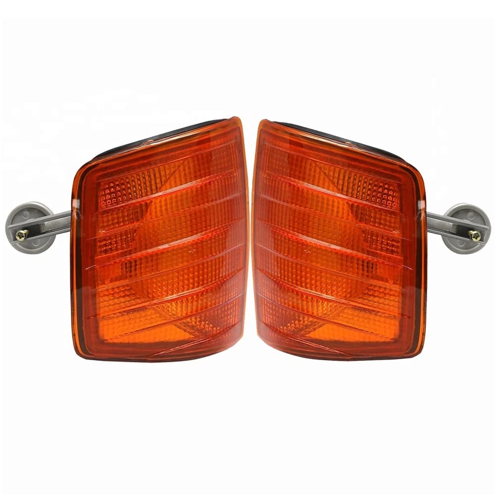 Riloer 1 par de cubiertas de luces de giro de coche para M-ercedes B-enz W201 E200 E220 E230 E280 E320 1982-1993, carcasa de luces de esquina amarillas sin bombillas