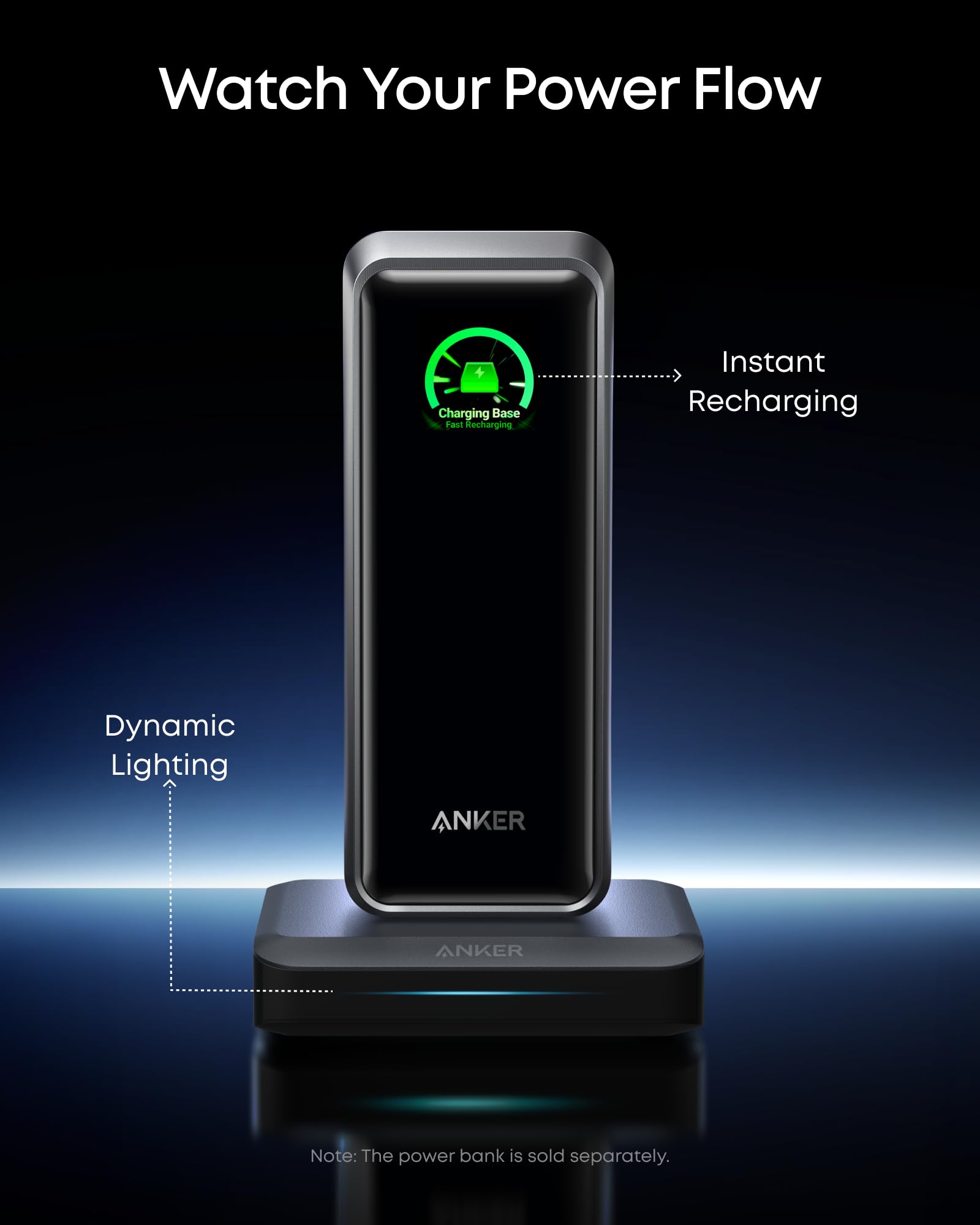 Anker Charging Base, 150W Max Charging for 4 Devices, Works with Prime Power Banks with Pogo Pin, for MacBook Pro/Air, Dell, iPhone 17/16 Series, Samsung, and More (Power Bank Not Included)