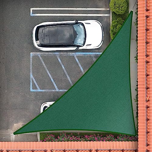Royal Shade Triángulo derecho de 15 x 15 x 21.2 pies, color verde, tamaño personalizado, pedido para hacer RTAPT12, toldo de malla con bloqueo UV, triángulo – estándar comercial resistente – 200 g/m²