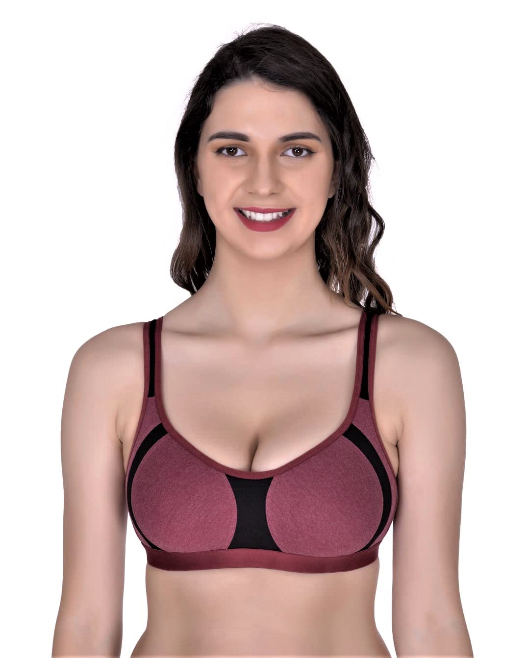 Women's & Girl' Cotton Milanch Bra Full Coverage,Back Closure,T-Shirt Bra,Non Wired Seamless Everyday Bra Colour-Maroon-36-image-18