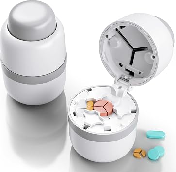 Pill Cutter - Pill Splitter for Small Pills with Stainless Steel Blade in one Third/Fourth, Suitable for Cuting Vitamins, Tablets 1-3 Grey New