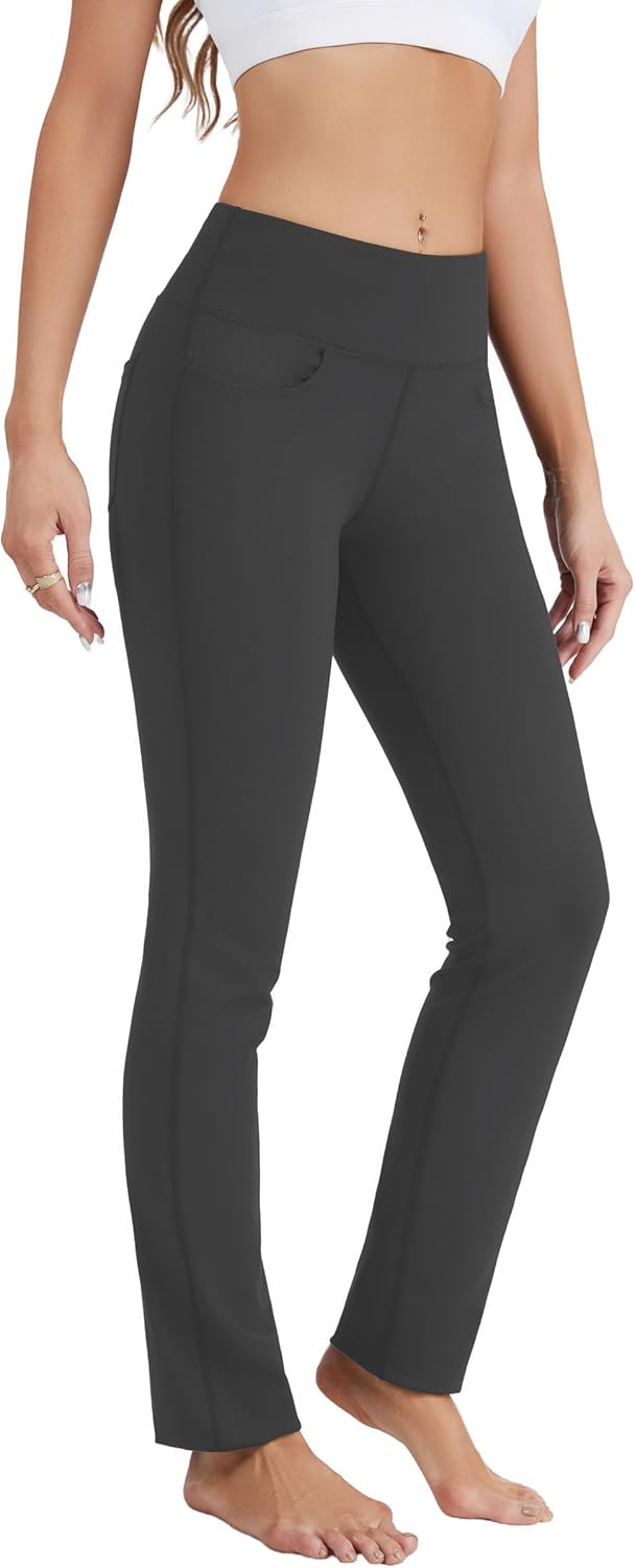 SAFORT Women's Yoga Pants Straight Leg Yoga Dress Pants 28"/30"/32"/34" Long Tall Inseam Stretch Slacks with Pocket - Image 2