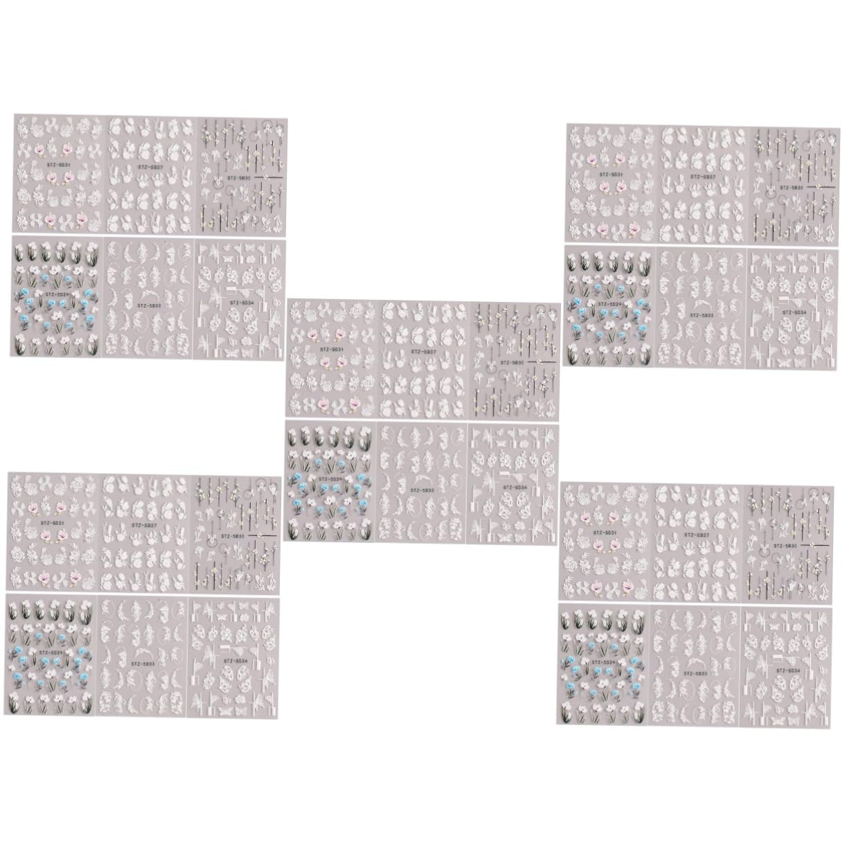 Healeved 30fogli Adesivi Per Unghie Floreali Decorazioni Per Nail Art Embossed Facili Applicare Su Unghie e Lisce Per e