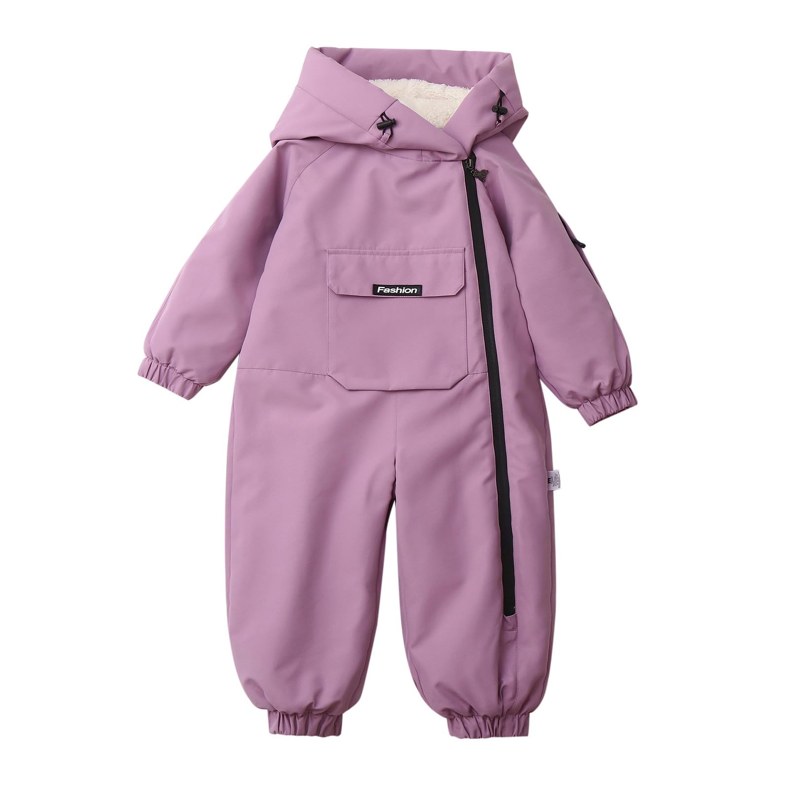 Traje de esquí infantil impermeable con capucha y terciopelo 8