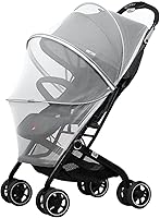 Vista 1 de Mosquitera para cochecito, Mosquitera cifrada para cochecito de cobertura completa con doble cremallera, mosquitera transpirable y plegable