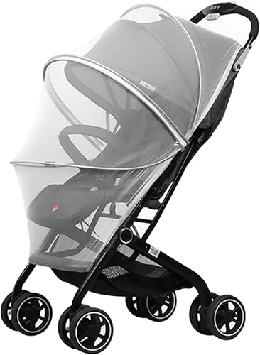 Mosquitera para cochecito, Mosquitera cifrada para cochecito de cobertura completa con doble cremallera, mosquitera transpirable y plegable para