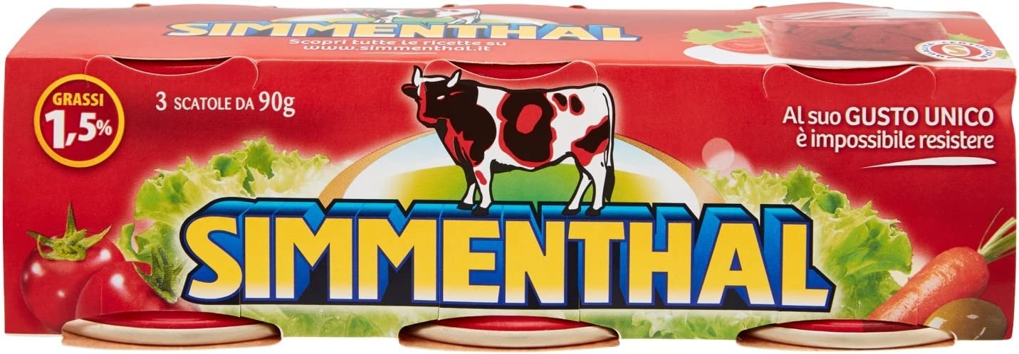 6x SIMMENTHAL Beef in Aspice (3x 90g) 100% Italian Meat! Ready to Eat!