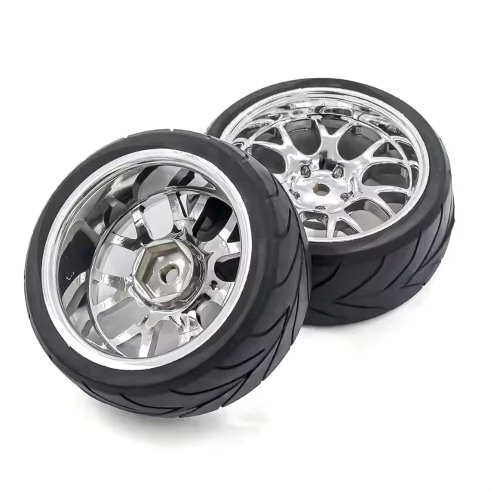 Rc Tire Jante pour Redcat pour HPI pour Tamiya pour HSP pour Dépasser 1/10 sur Pneus De Route Et Jantes 12mm Moyeu Hexagonal RC Pneu De Voiture De Tourisme (Paquet De 4)