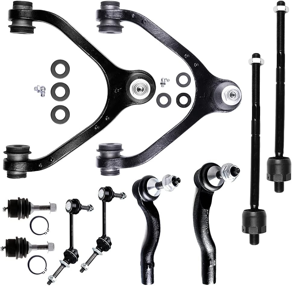 New Assembly 10-PC Upper Control Arm Kit Inner And Outer Tie Rods Sway Bar Links Lower Ball Joint Replacement 03-11 For Ford Crown Victoria For Grand Marquis 03-04 For Marauder