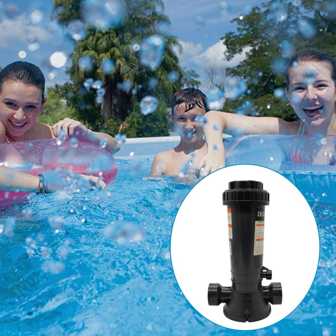 Chlorinator de Piscine, Distributeur de Produits Chimiques automatiques Piscine Désinfection Équipement de Dosage des appareils Accessoires |.Au-Dessus du Sol et de la Piscine enracinée Brome