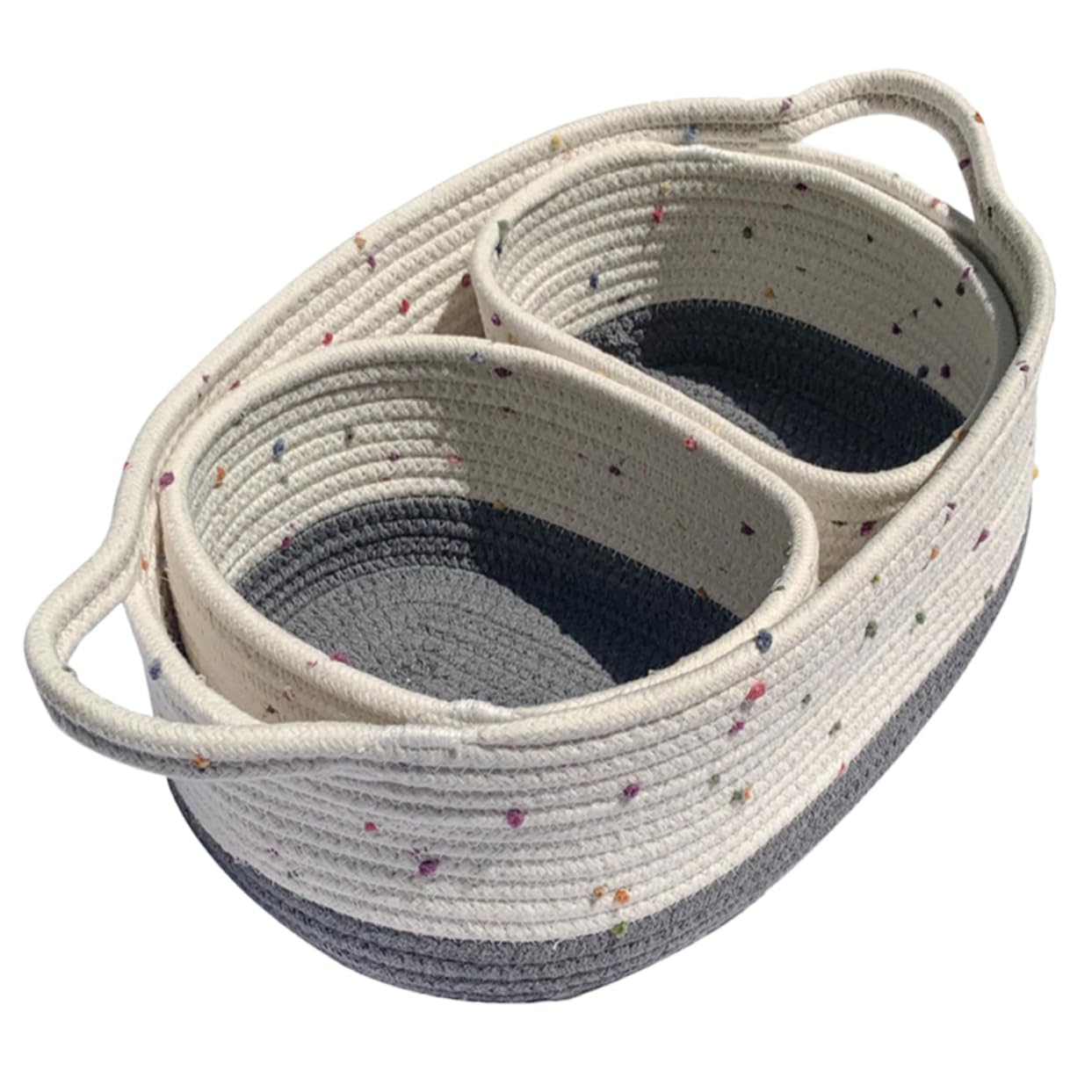 Garneck Cestino in Corda Di Cotone Porta Snack Organizer Da Comodino E Scrivania Decorazione Rustica Per La Casa