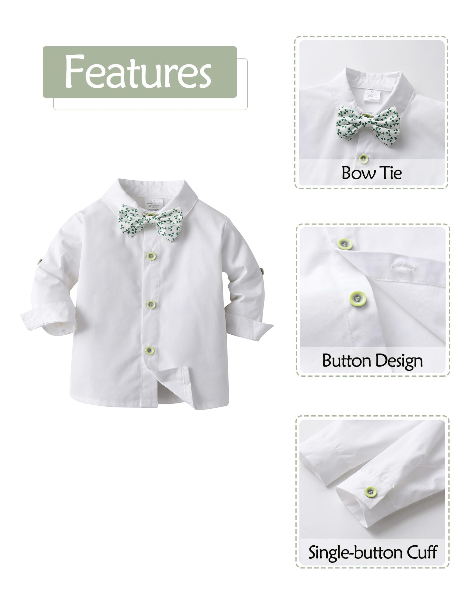 Happy Cherry Costume de baptême d'hiver pour bébé garçon Ensemble de mariage en coton à manches longues pour fête d'enfant Vêtements de cérémonie pour homme Idéal comme cadeau d'anniversaire de
