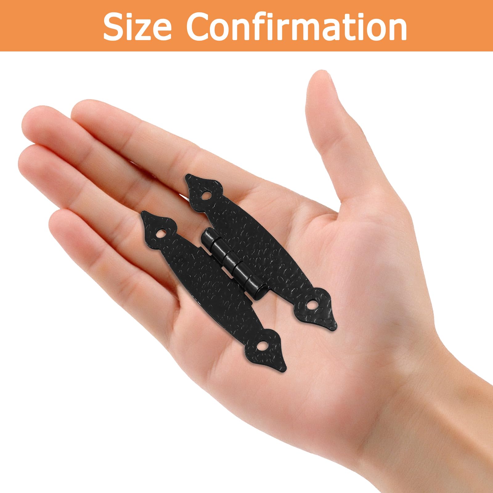 Black H-Shape Cabinet Hinges - 12 Pack -6