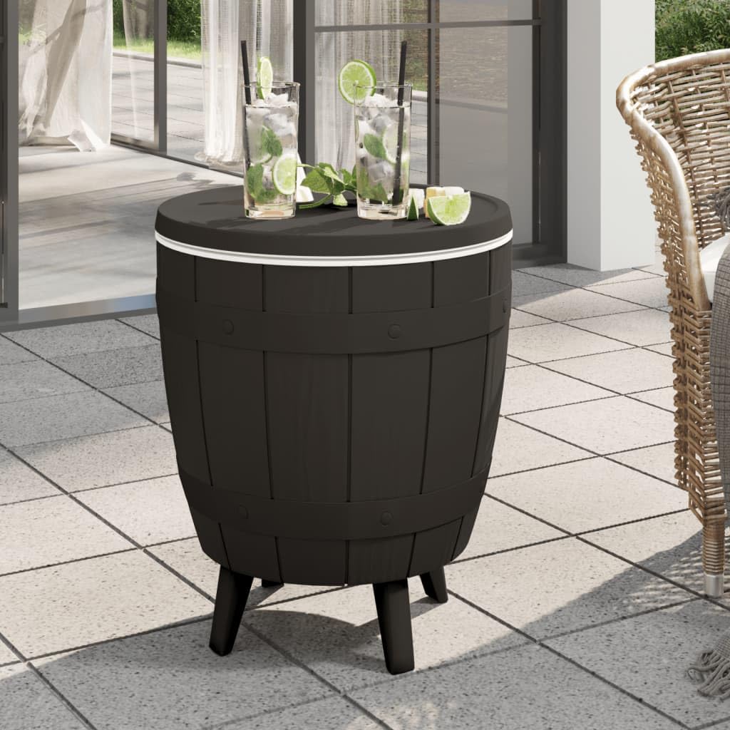 Tavolo da giardino 3 in 1 con refrigeratore di ghiaccio, in polipropilene, versatile, per terrazza, balcone, cortile, giardino, veranda, feste, campeggio, picnic e barbecue