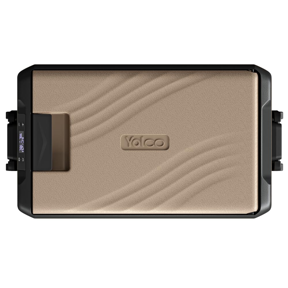 Yolco KX30 piaskowa lodówka podróżna z kompresorem, 28 l, Dual Zone, od -20°C do +20°C, 12/24 V i 230 V, aplikacja Bluetooth, przenośna lodówka samochodowa na kemping, Vanlife i podróże
