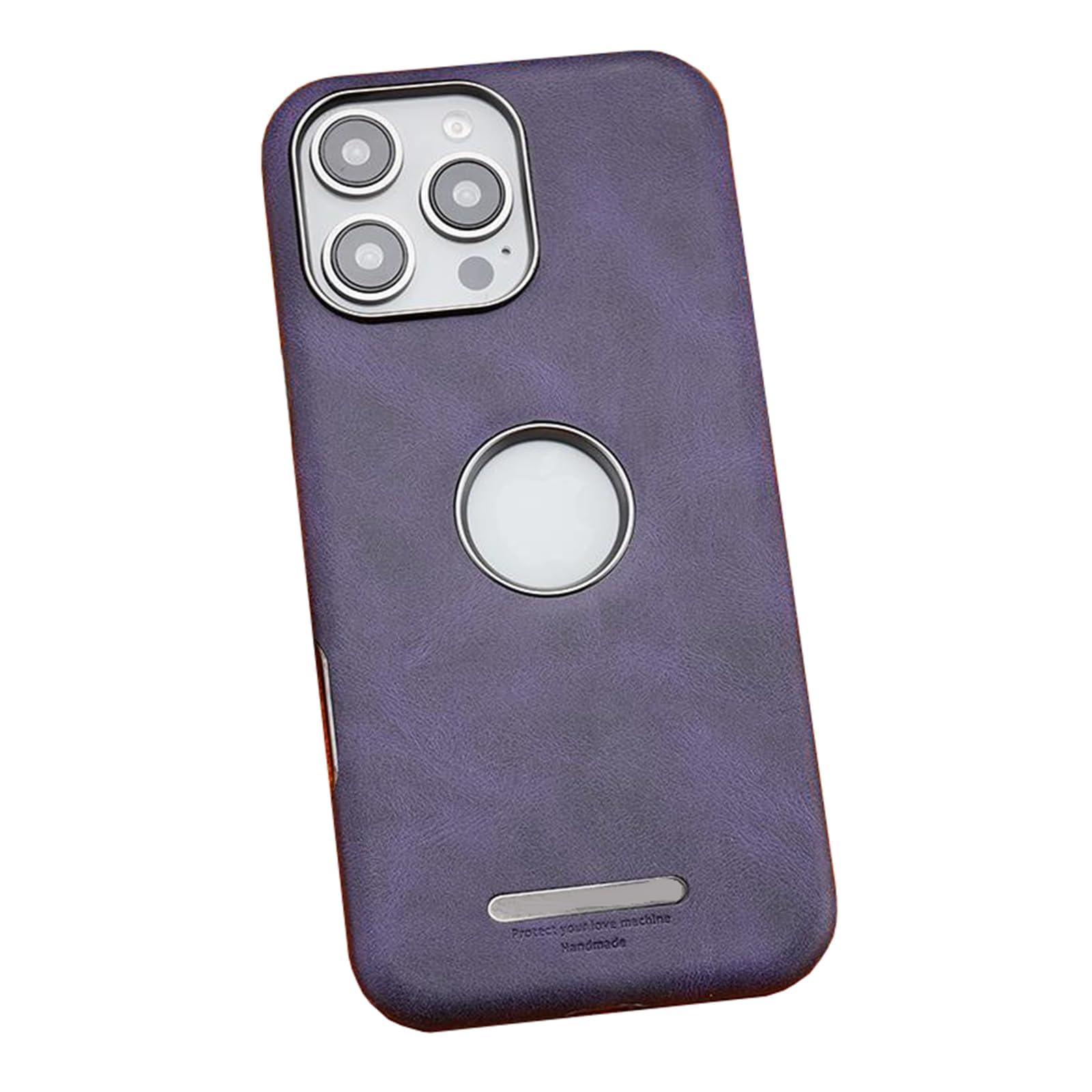 Skórzane etui do iPhone 16/16 Pro/16 Plus/16 Pro Max, magnetyczne, bezprzewodowe etui do ładowania, logo retro, odporne na upadek, etui biznesowe, 16, fioletowe