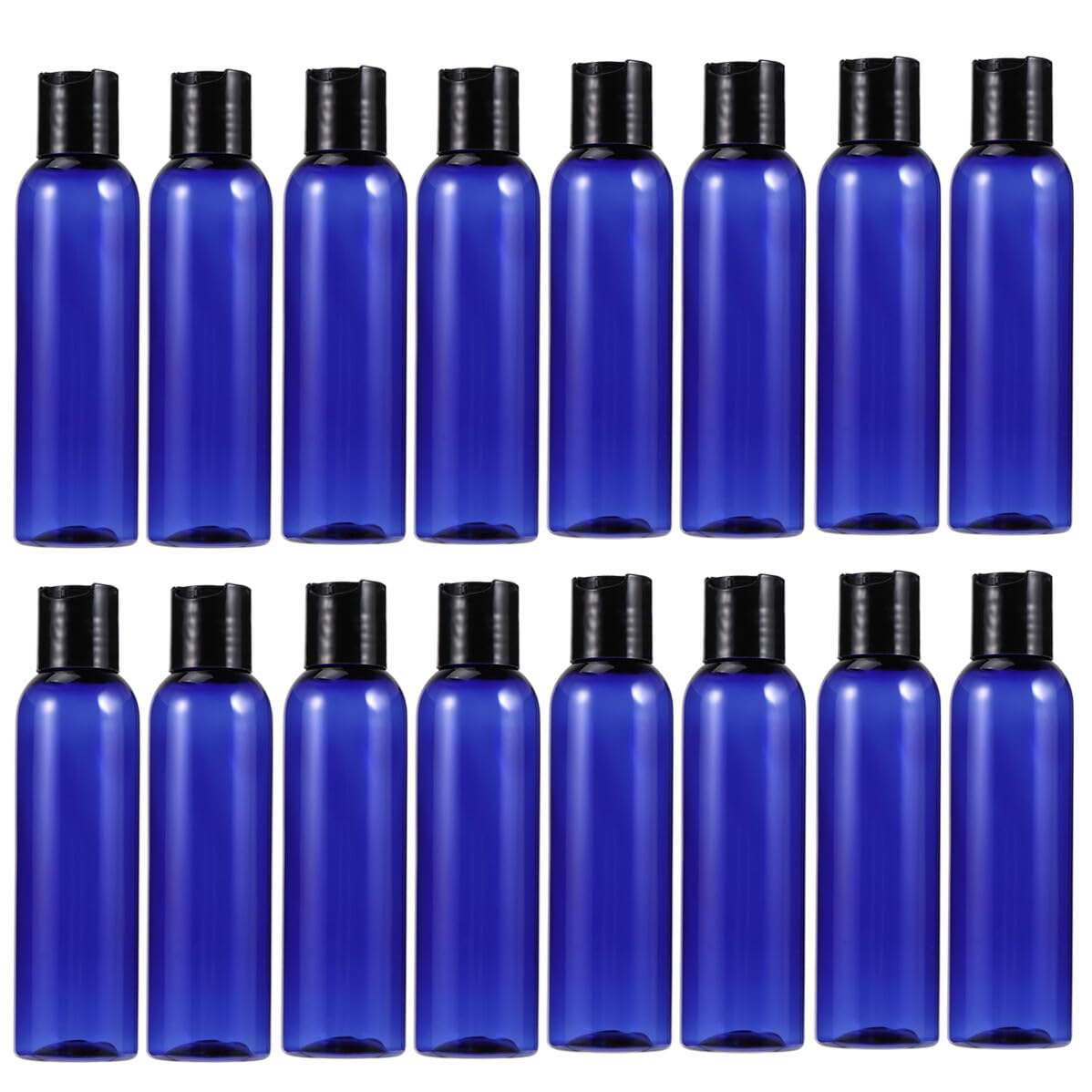 BESTYASH 20 piezas Botellas Viaje Transparentes para Cosméticos y Líquidos Higiénicos con Tapas Azul y Negro Contenedores Portátiles para Champú Loción