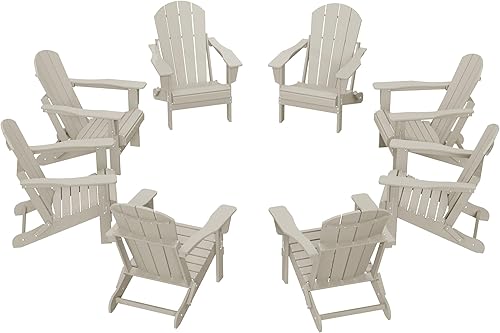 Vista 163 de WestinTrends Malibu HDPE - Silla plegable Adirondack de polietileno para exteriores, color azul pacífico Pacific Blue