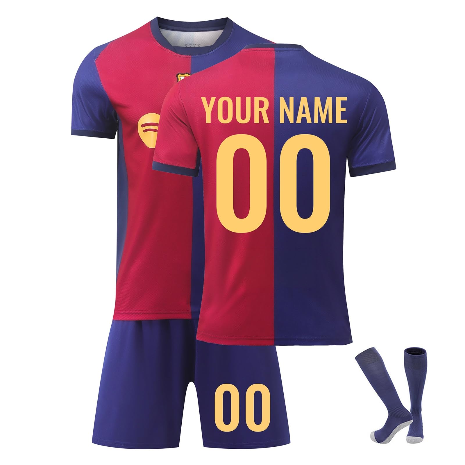 24/25 Home & Away Kids Football Kit Set, Customise With Name & Number, For Football Fans (Adults & Youth)(2425-Home)