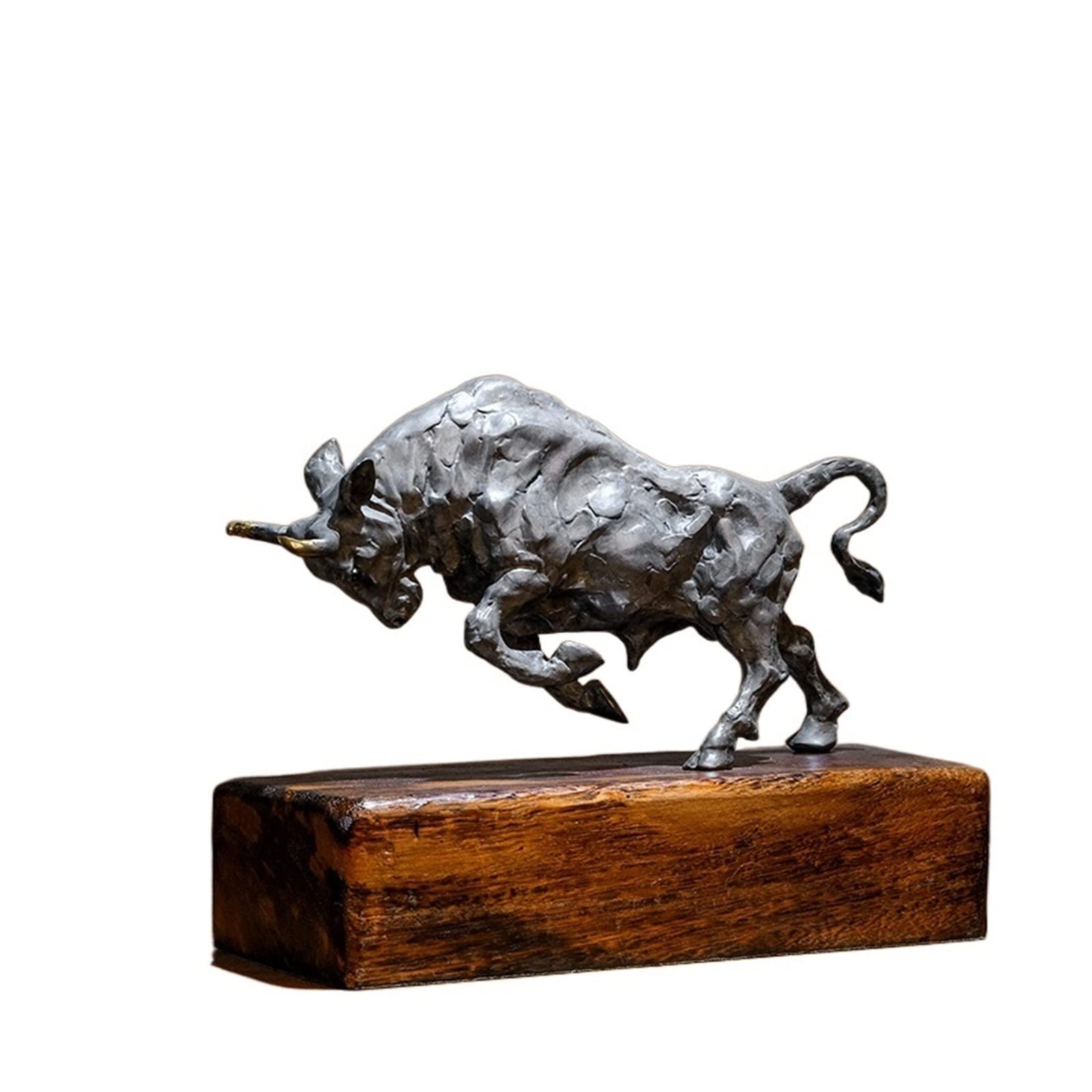 hongchenke34 Copper statue Brass Bull Entryway Ornament Copper Ruzi Metal Office Desktop Sculpture Craft