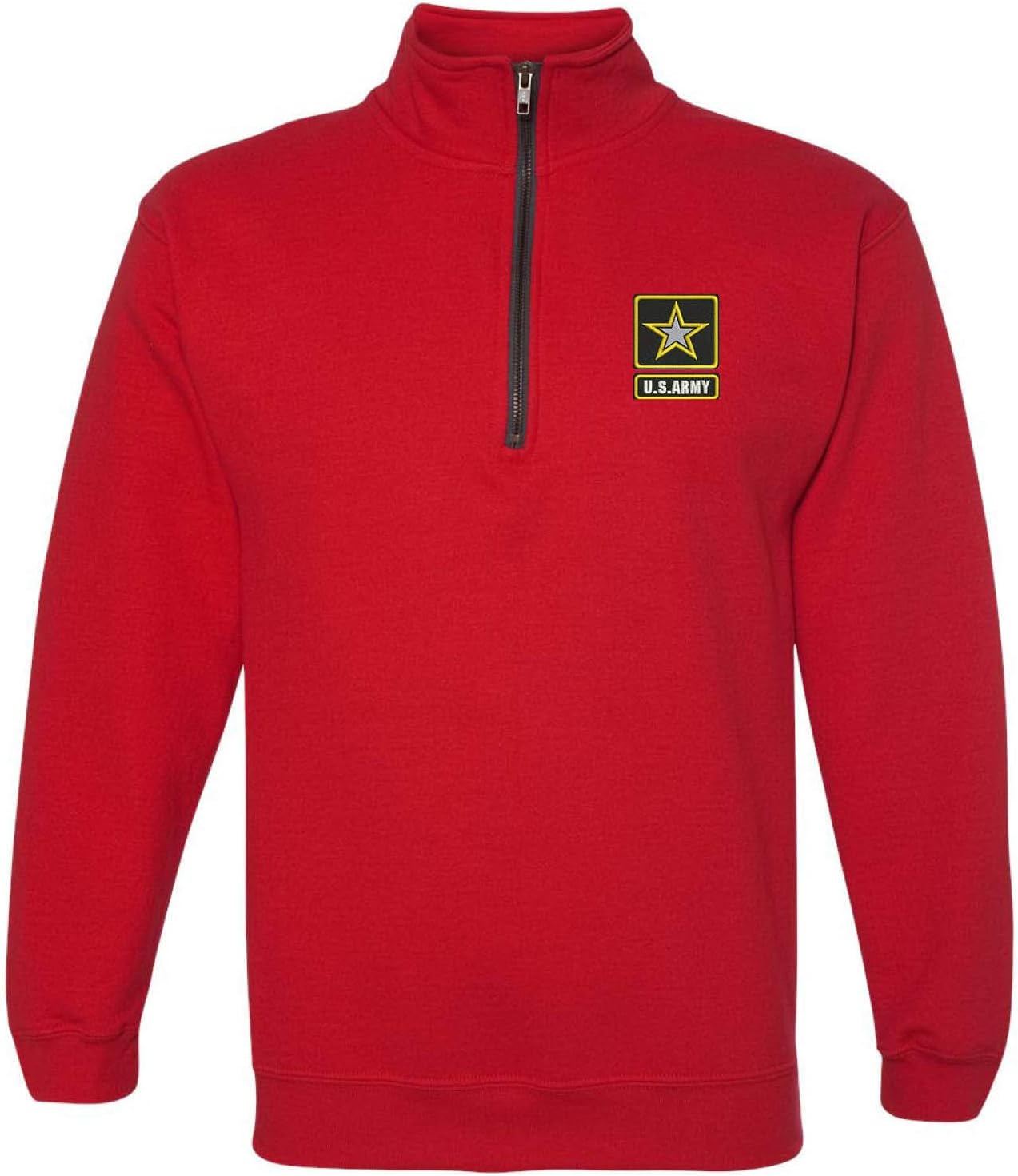 ALLNTRENDS Adult Zip Collar Sweatshirt US Army Embroidered Military US Army