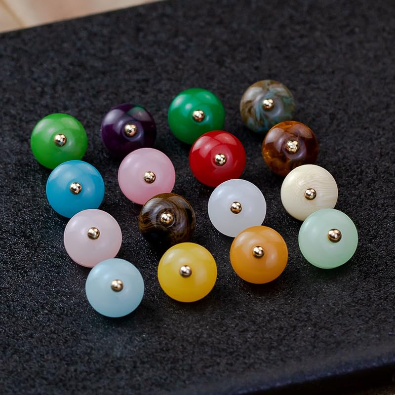 bottoni, Confezione da 50 bottoni multicolori con gambo a forma di perla rotonda 10 mm for la lavorazione tessuti(Off-white)