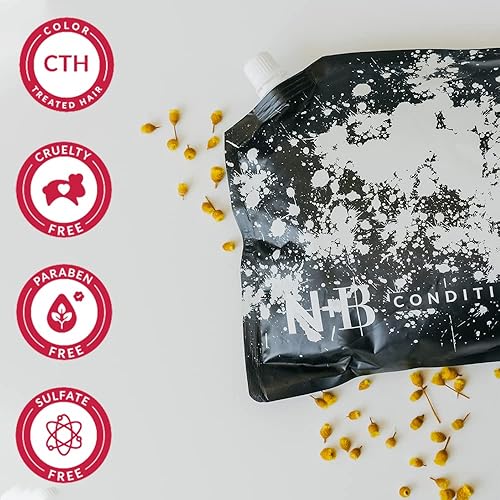 Miniatura 3 de N+B - Acondicionador para el cabello de 1 litro, sin sulfatos ni parabenos, combate el encrespamiento, las puntas abiertas y las hojas del cabello