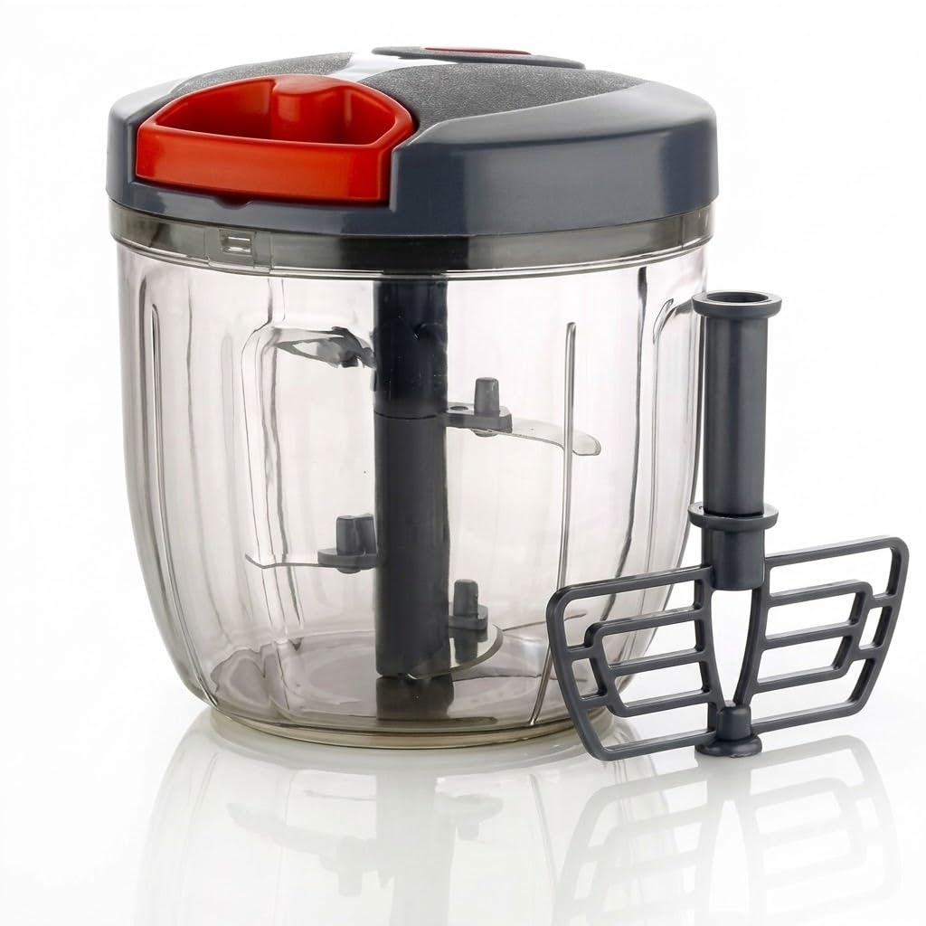 Manual Vegetable Chopper with Pull Cord | Hand Push Food Processor & Onion Cutter | Multipurpose Fruit, Vegetable, Garlic & Nut Chopper | BPA-Free Kitchen Tool | Purple-picture-10