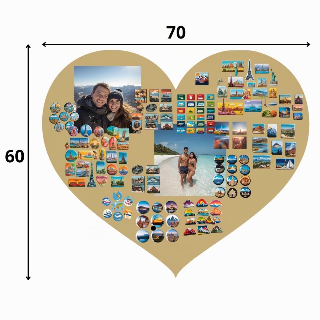 Tableau Magnétique Saint-Valentin Doré 60x70 cm