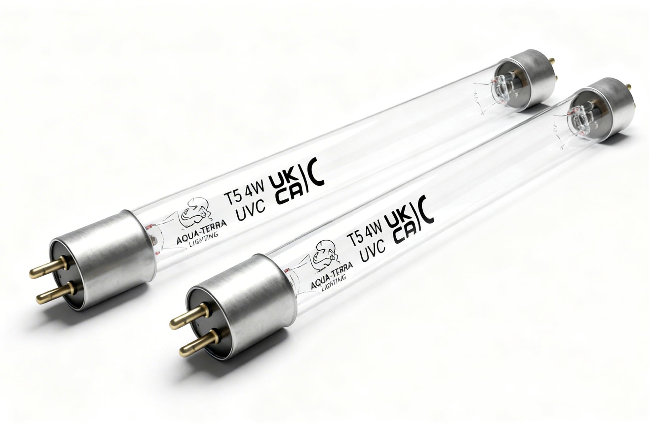 Aqua-Terra Lighting 4W T5 UVC Replacement Tube 2 Pack – 150 mm Pond UV Bulbs, 2-Pin Double-Ended Germicidal Lamp for Pond Filter & UV Clarifier Units – Clear Water & Algae Control