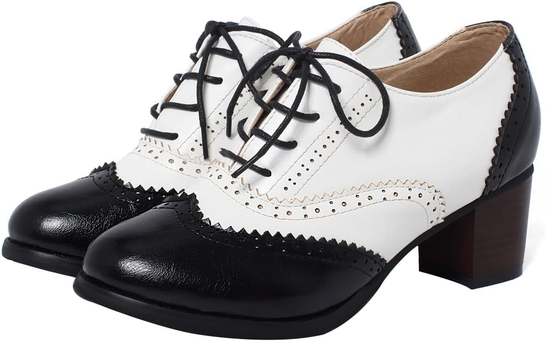 black and white wingtip dress shoes