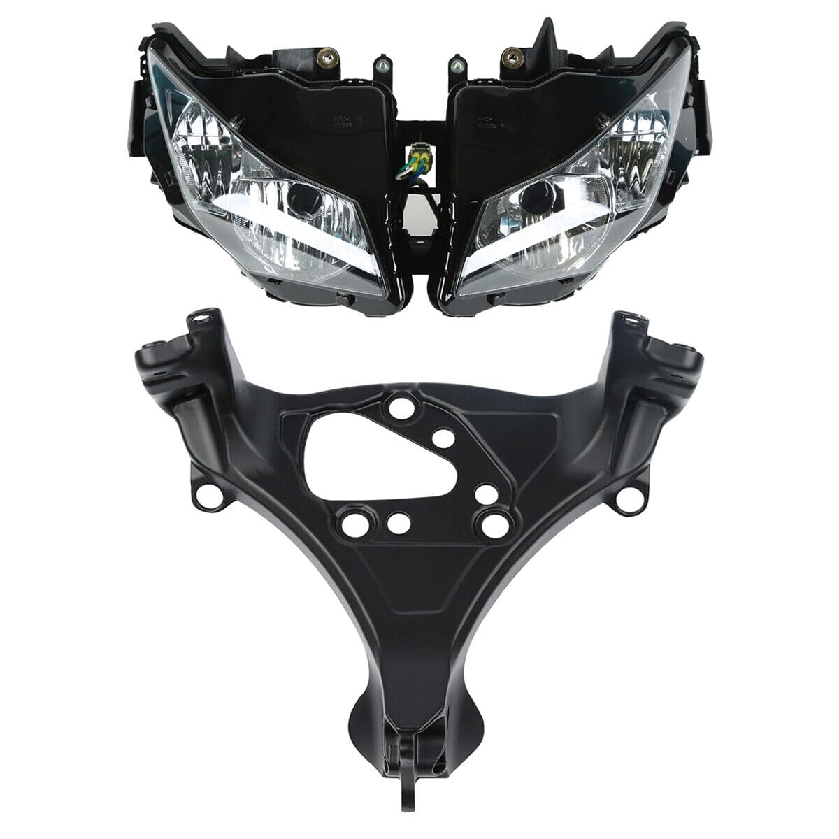 Green-L Front Headlight Headlamp Assembly & Upper Stay Fairing Bracket Fit for Honda CBR1000RR 2012-2016
