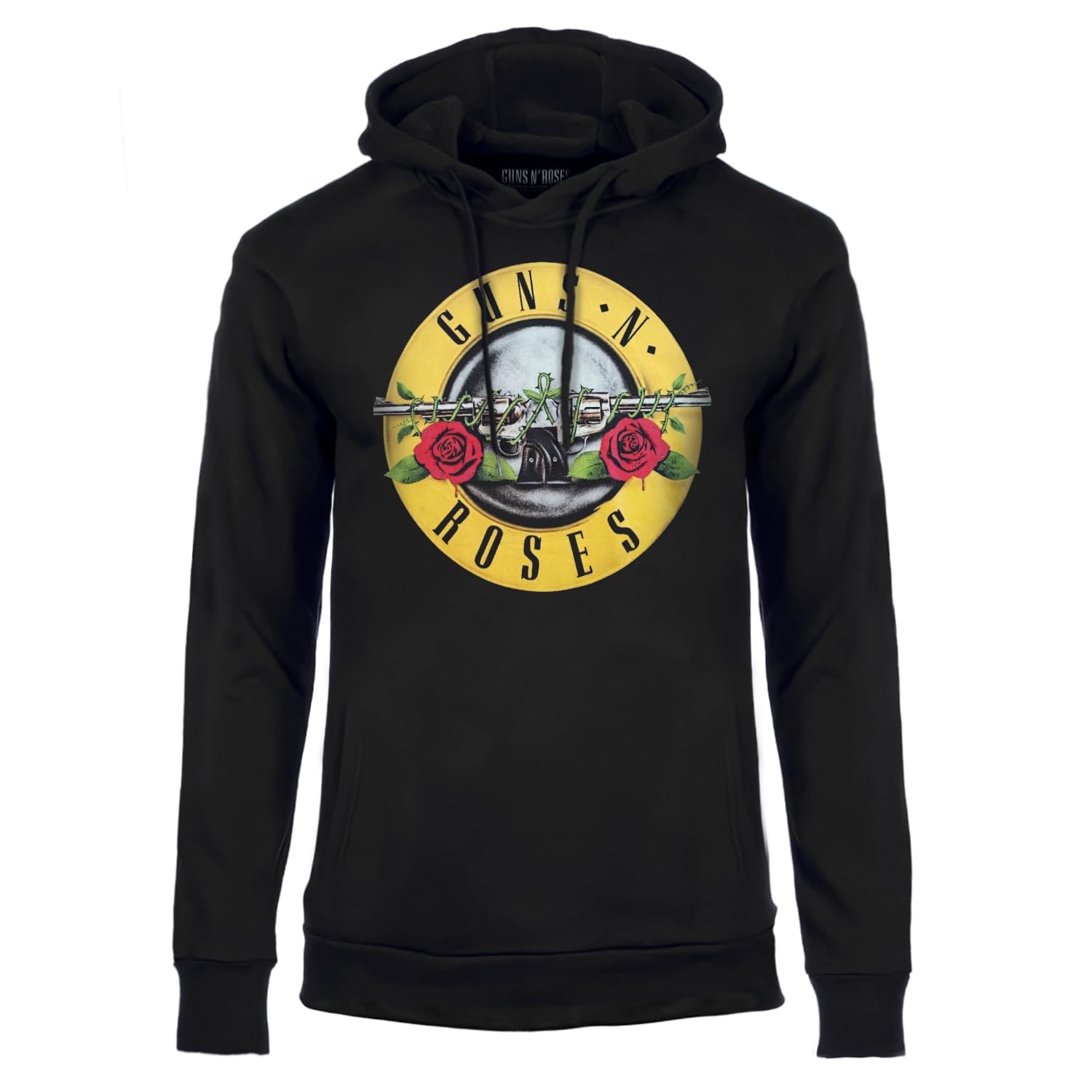 Guns N' Roses Felpa Ufficiale Classic Logo. Felpa con Cappuccio Unisex in Cotone. vestibilità Regular per Adulto e Ragazzo