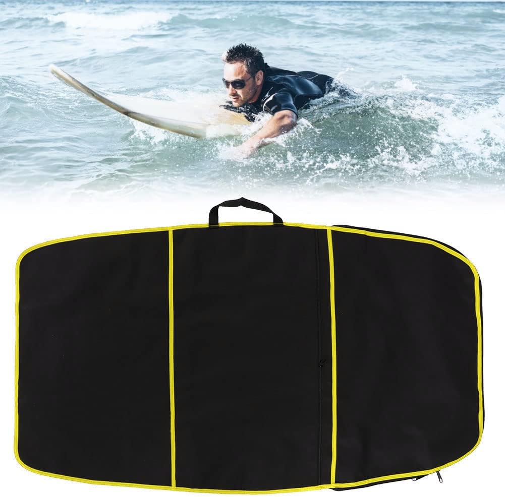 Durable Surfboard Bodyboard Cover, Polyester Surfboard Bag with Double Zipper and Side Handle, Outer Pocket for Fins Leashes, Surfing Accessory for Board Protection