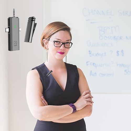 Miniatura 7 de Micrófono inalámbrico para iPhone, Android, micrófono inalámbrico Lavalier para grabación de video, mini micrófono de recogida omnidireccional, 1