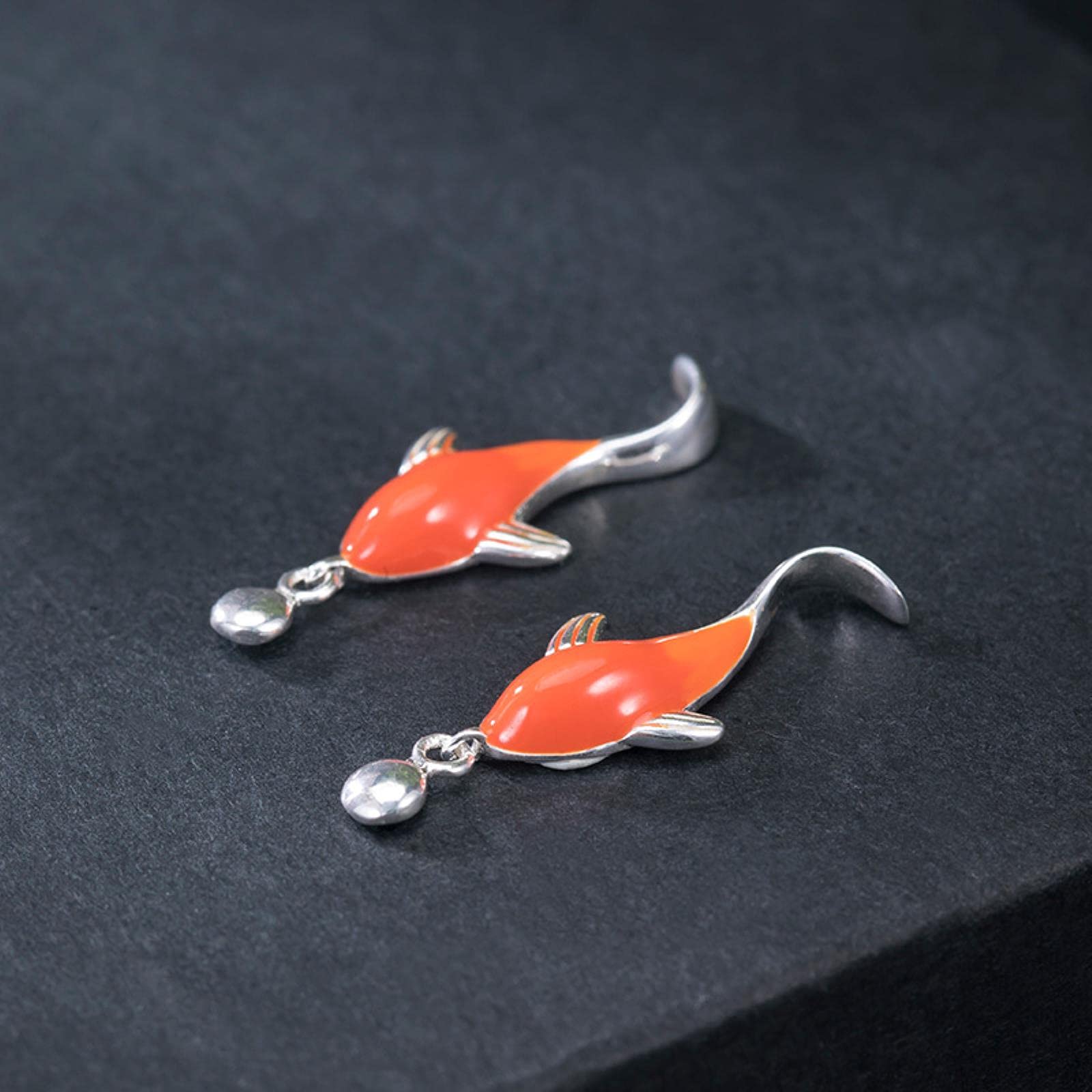 LOKILOKI Orecchini A Forma Di Pesce Koi In Argento Sterling - Foto 5