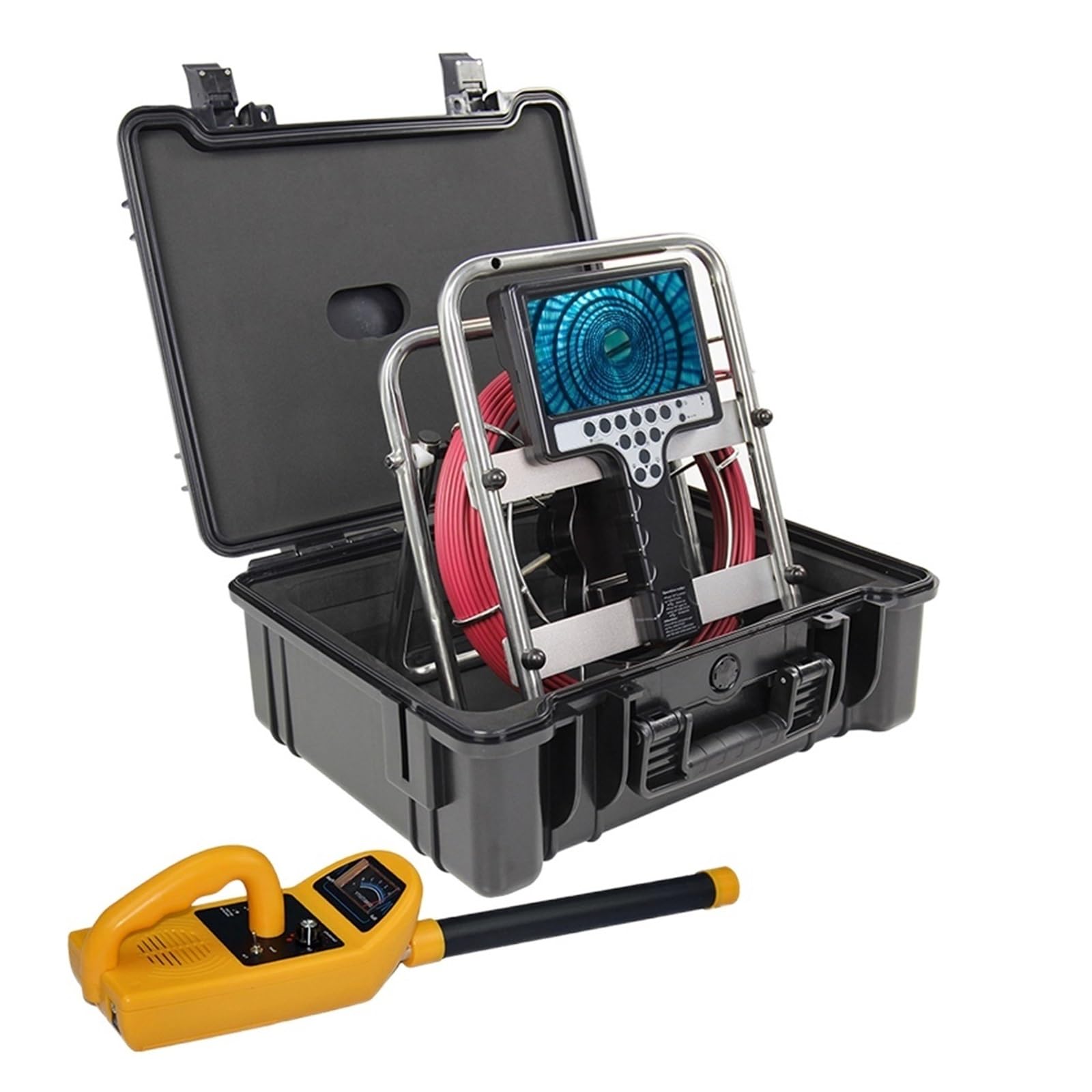 Endoscopio Cable blando de 7mm, 23mm, autoequilibrio automático, contador DVR, endoscopio, cámara inspección tuberías con transmisor y localizador Sonda 512hz(20m,7mm 512Hz Locator 23)