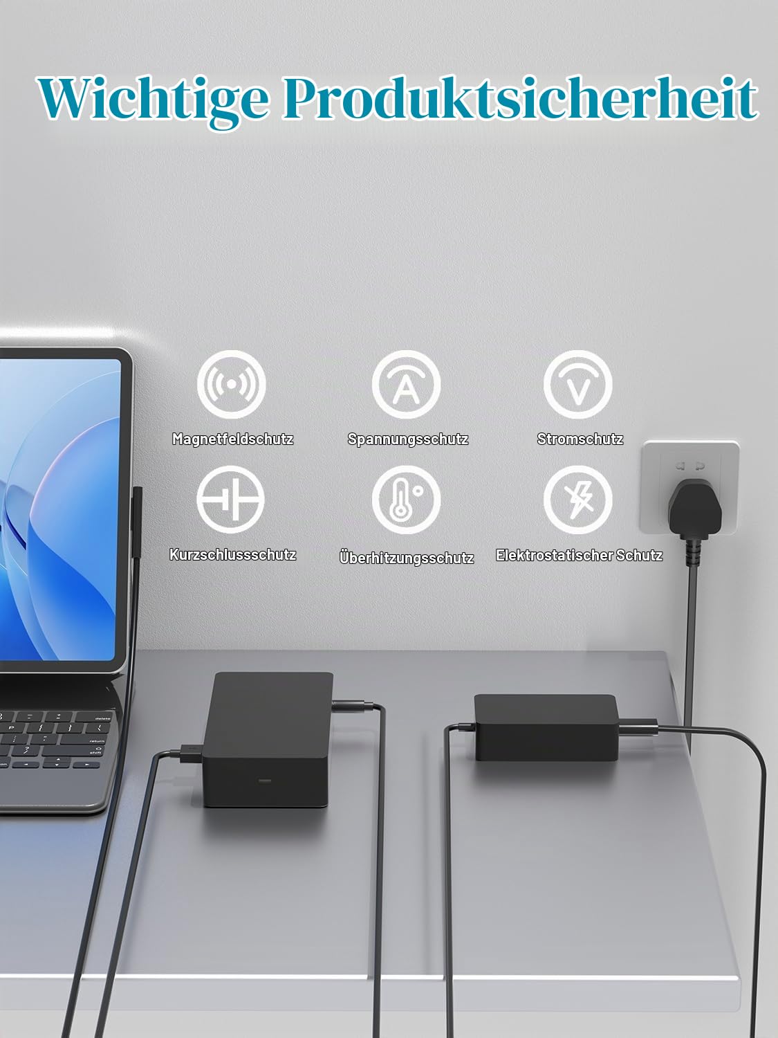 Surface Dock Ladegerät 15V 6A 90W Netzteil für Microsoft Surface Dock 2 Station, Micorsoft Surface Pro 8 7 6 5 4 Dock Station Netzteil Surface Book 1661 1749 Laptop AC Adapter Power Cord