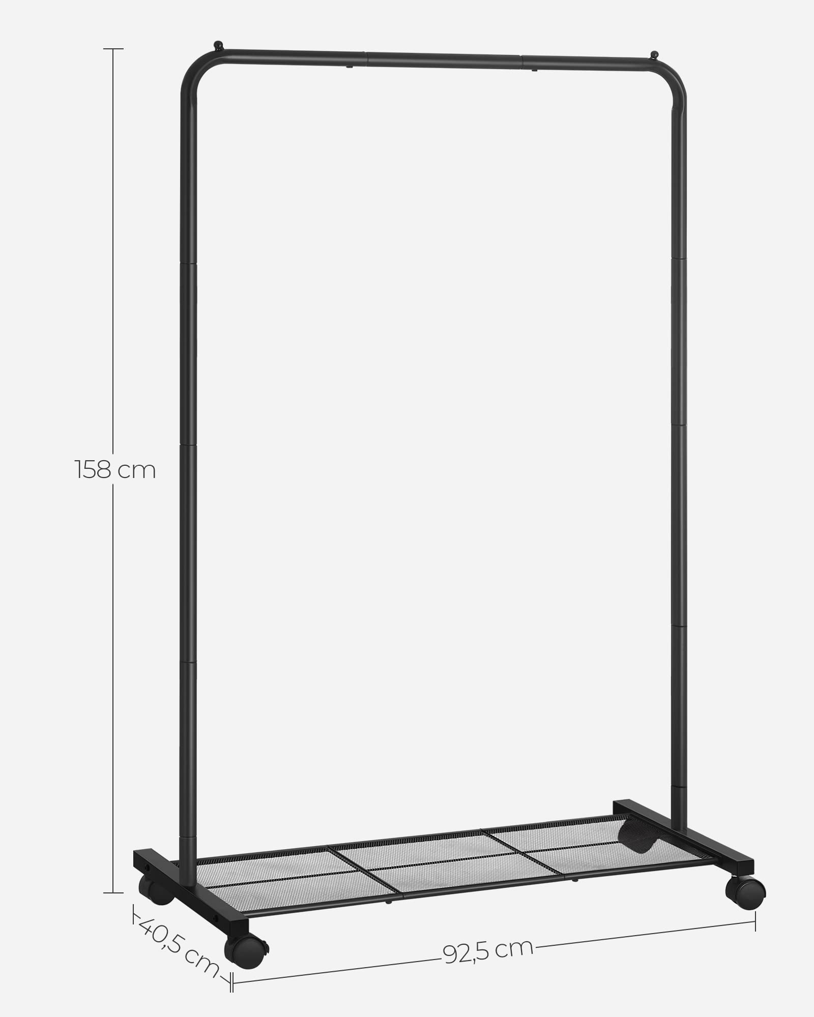 Buy SONGMICS Clothes Rack on Wheels, SingleRail Metal Garment Rack