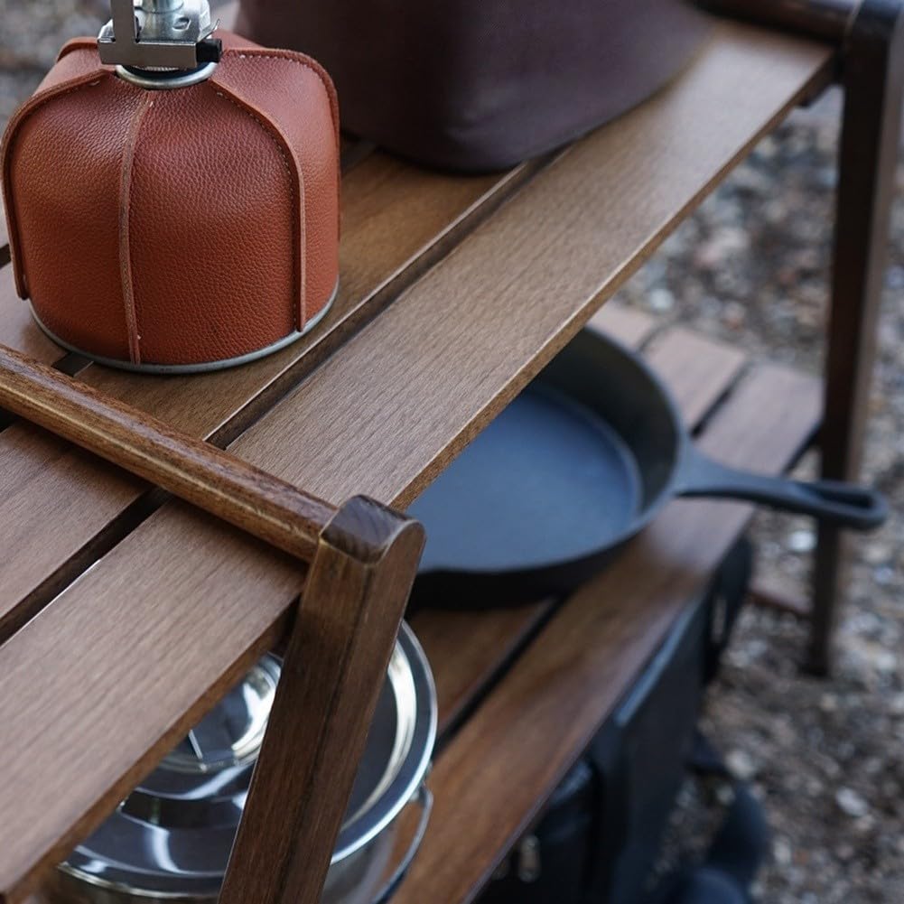 pour étagère Pliante pour bois Massif 2 Niveaux Portable Camping