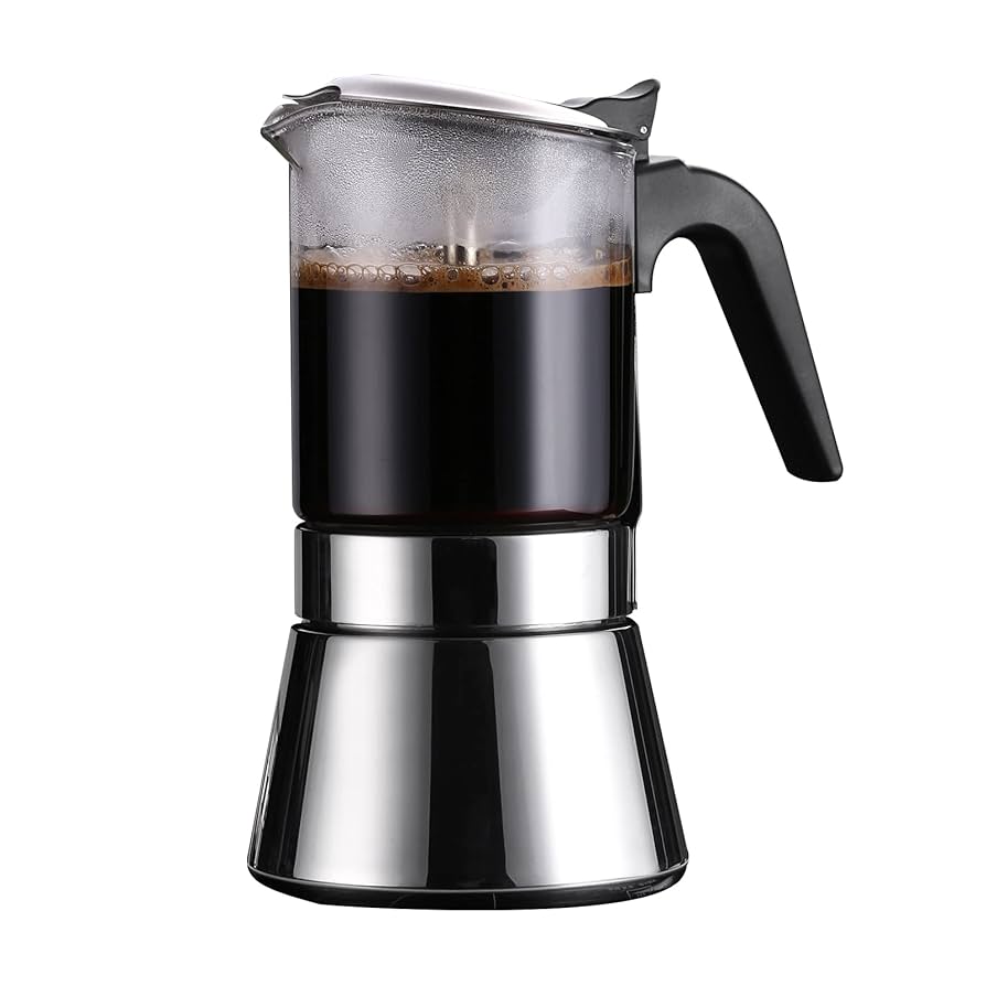 【⭐️moca⭐️】 Amazon.com: SIXAQUAE Induction Moka Pot, Crystal Glass-top