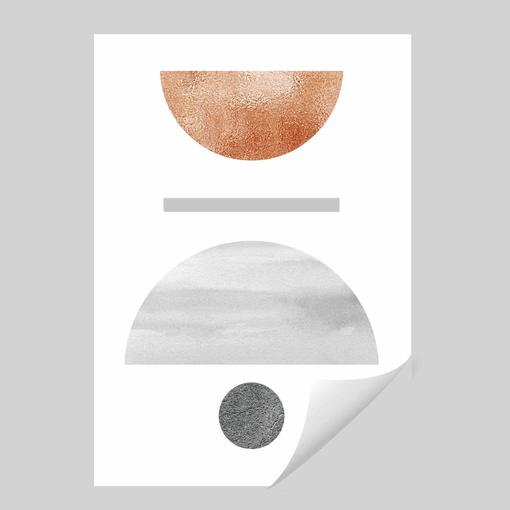 Artze Wall Art Grey and Copper Textured Geometric Art Prints 3-Piece Set, 50 cm Width x 70 cm Height, Grey/Copper, 50 x 70 cm - Image 4
