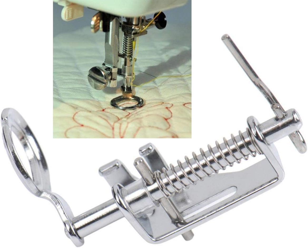 CKPSMS-1PCS #4021L Free Motion Quilting Foot Sewing Machine Darning Foot Large Metal Quilting Presser Foot for Low Shank Singer Brother Babylock Janome Kenmore White Juki Husqvarna Janome Bernina