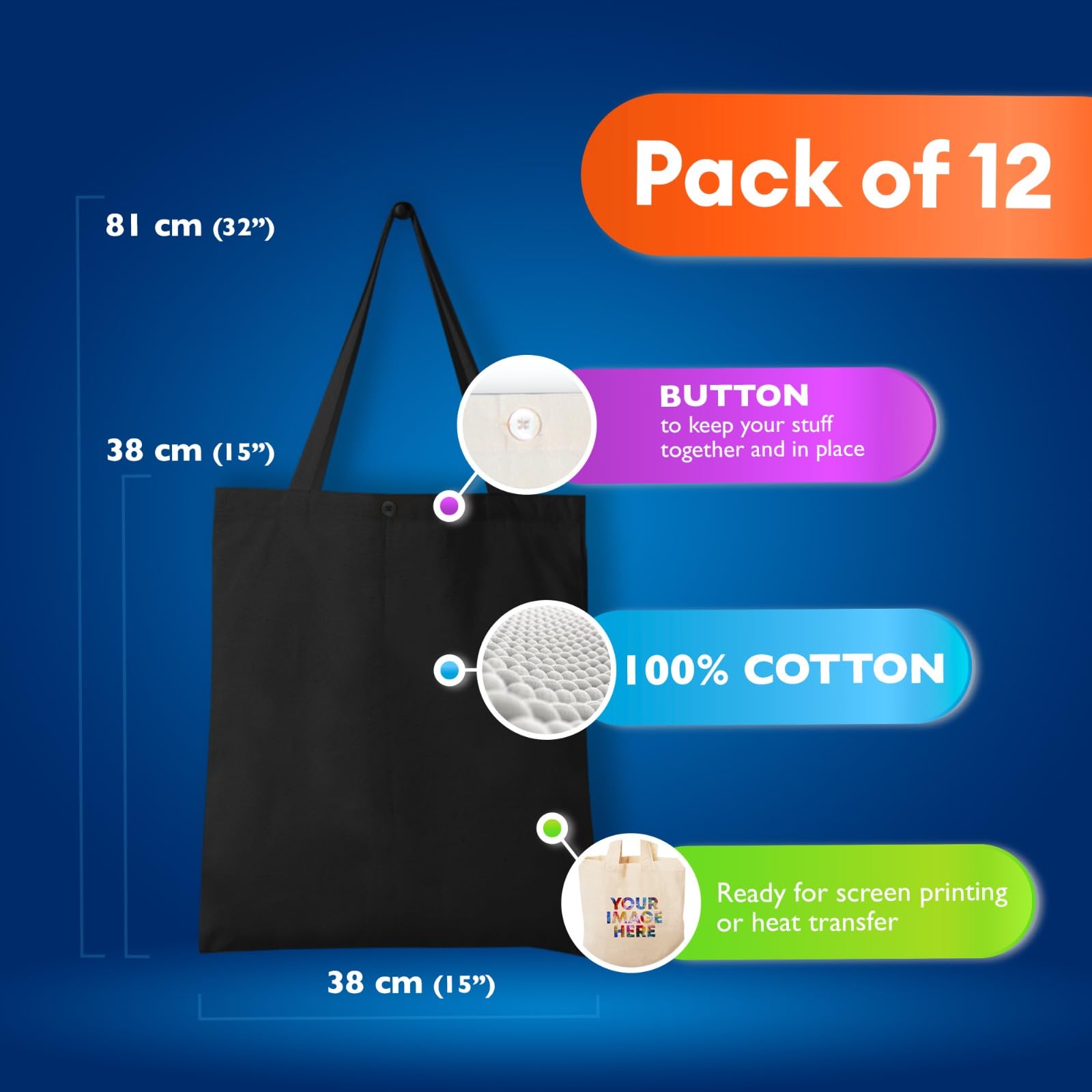 Top Urban Tote Bag Plain Natural Cotton Bag Ideal for Shopping Printing and Decoration Lightweight Reusable Canvas Fabric Bags for DIY Advertising - Image 2