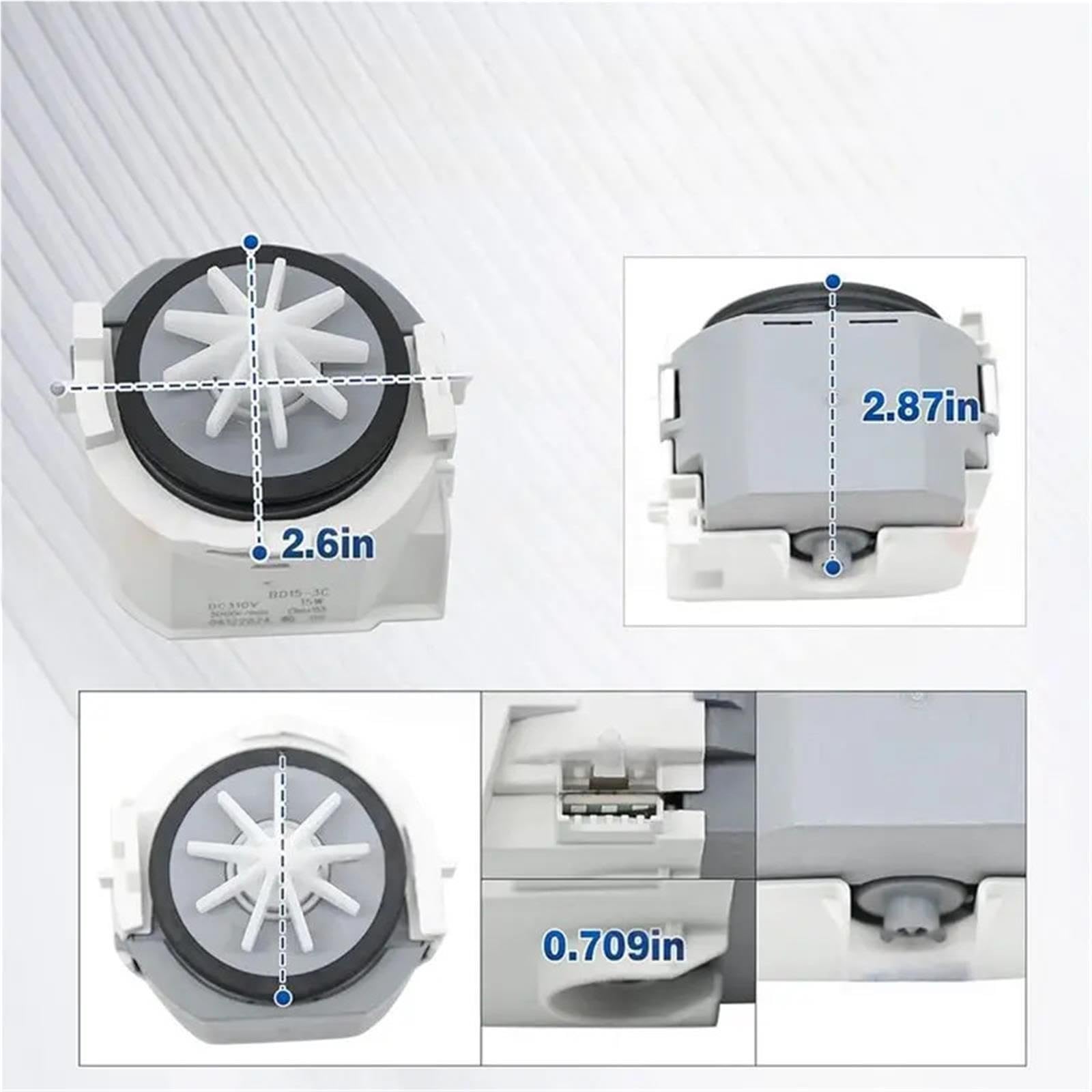 Bomba Desagüe Lavavajillas, Compatible con Samsung DW80CG5451SRAA