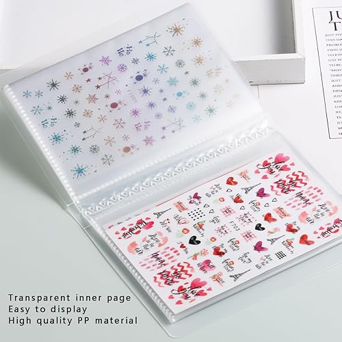Miniatura 3 de 120 ranuras calcomanías de uñas libro de almacenamiento calcomanías de uñas vacías soporte de álbum colección de fotos calcomanías de agua