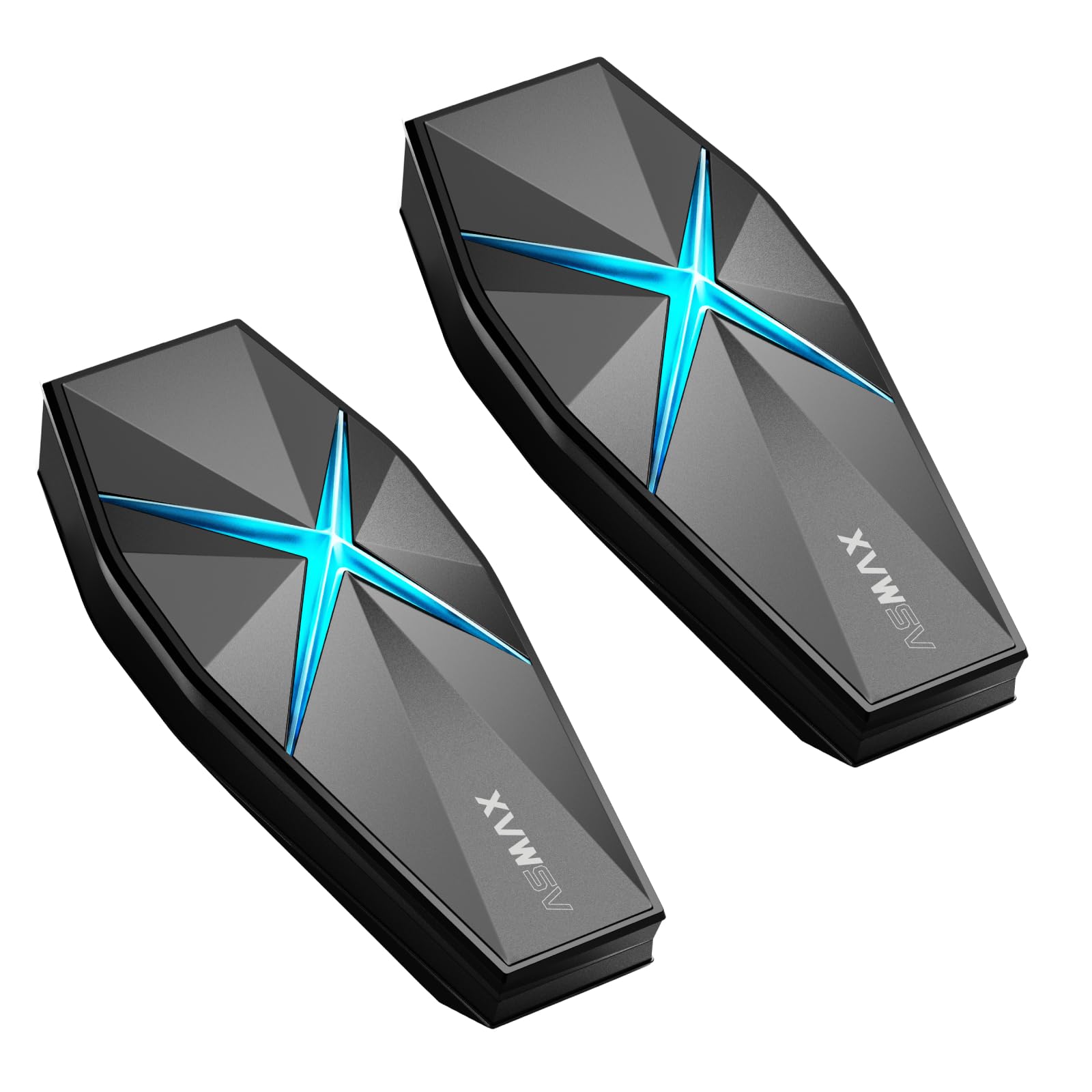 ASMAX F1s Motorcycle Bluetooth Headset with Smart Voice Control, 2 Pack | 10-Rider Mesh H…