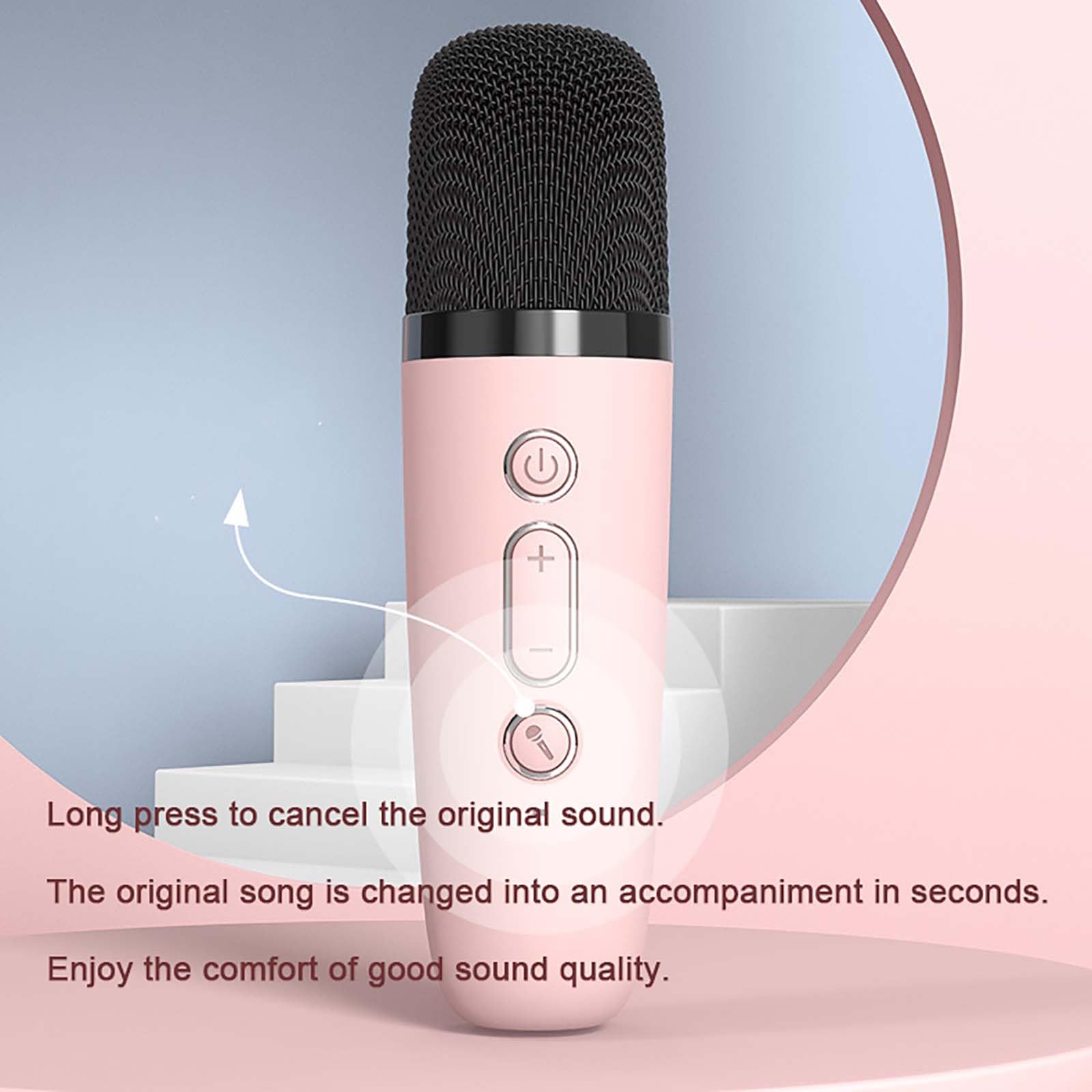 Zestaw do karaoke dla dzieci z mikrofonem, przenośny głośnik Bluetooth, zestaw do karaoke z tubą dużego kalibru 57 mm, głośnik zewnętrzny Zestaw mikrofonów do telefonu komórkowego na imprezę rodzinną