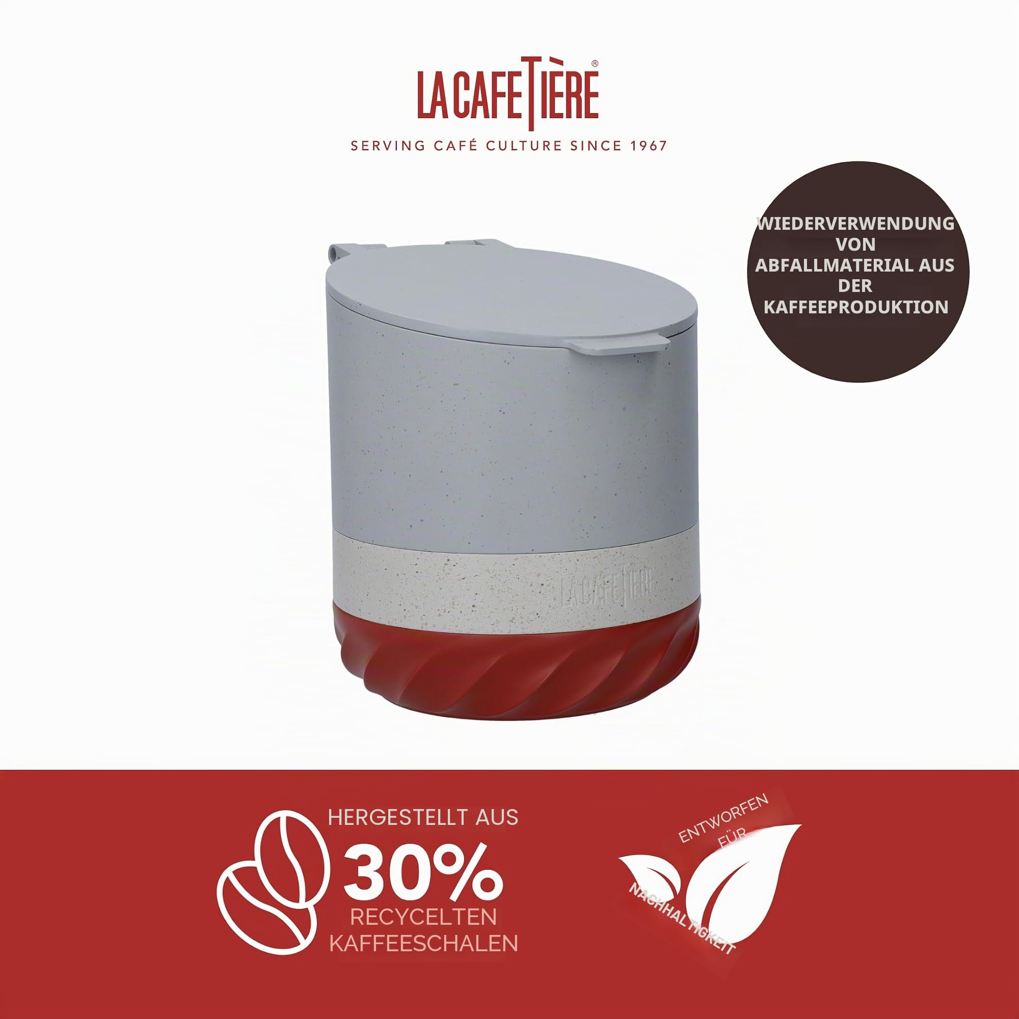 La Cafetière Renew Composter and Coffee Knockbox, 75ml Espresso Dump Bin für Kaffeesatz mit Abnehmbarer Klopfstange und rutschfestem Boden